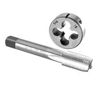 Burkit Jeu de tarauds et filières UNF 9/16"-18 pour droitier, filetage UNF 9/16 x 18 UNF et filière ronde