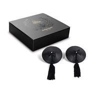 BIJOUX INDISCRETS Burlesque Pastise, Cache Sein Auto-Fixant et Hypoallergénique en Cuir, Noir NOIR