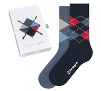 Burlington Basic Gift Box W So coton fantaisie lot de 2 paires, Chaussettes Femme, Bleu Blue Mix 0070, 36-41