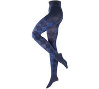 Burlington Aux femmes Elegant Essence Argyle Coton Collants - Bleu