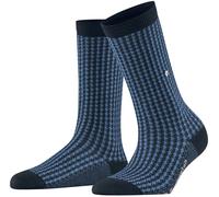 Burlington Aux femmes Pepita Pied de poule La laine Chaussettes - Bleu