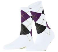 Burlington Aux femmes Rib Courtside Argyle Coton Chaussettes - blanc