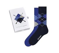 Burlington Basic Gift Box M So coton fantaisie lot de 2 paires, Chaussettes Homme, Bleu Blue Mix 0300, 40-46