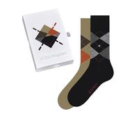 Burlington Basic Gift Box M So coton fantaisie lot de 2 paires, Chaussettes Homme, Multicolore Black Beige 0039, 40-46