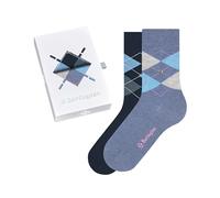 Burlington Basic Gift Box W So coton fantaisie lot de 2 paires, Chaussettes Femme, Bleu Metal 0079, 36-41