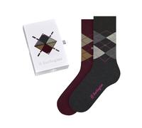 Burlington Basic Gift Box W So coton fantaisie lot de 2 paires, Chaussettes Femme, Multicolore Grey Red 0039, 36-41