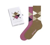 Burlington Basic Gift Box W So coton fantaisie lot de 2 paires, Chaussettes Femme, Multicolore Light Brown Pink 0049, 36-41