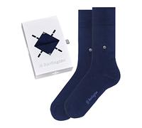Burlington Basic Uni Gift Box M So coton unies lot de 2 paires, Chaussettes Homme, Bleu Royal Blue 0040, 40-46