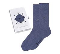 Burlington Basic Uni Gift Box M So coton unies lot de 2 paires, Chaussettes Homme, Bleu Light Blue 0050, 40-46