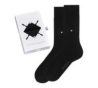 Burlington Basic Uni Gift Box M So coton unies lot de 2 paires, Chaussettes Homme, Noir Black 0010, 40-46