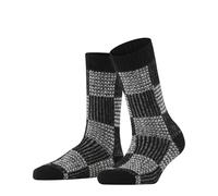Burlington Charming Checks W So alpaga laine fantaisie 1 paire, Chaussettes Femme, Noir Black 3000, 36-41