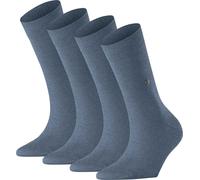 Burlington Chaussettes Femme Lot de 4 - Everyday Bas Courts, Onesize, Bleu Uni 36-41