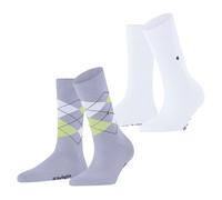 Burlington Chaussettes Femmes Everyday Mélange 2er Paquet - Losanges Et Uni, Une