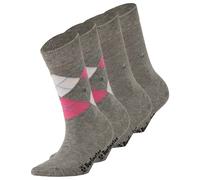 Burlington Chaussettes Femmes Everyday Mélange 4er Paquet - Losanges Et Uni, Une