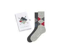 BURLINGTON Coffret cadeau de 2 paires de chaussettes pour hommes, tailles 40-46, assortiment gris