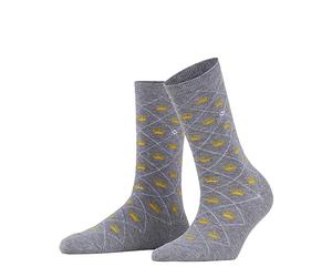 Burlington Crown W So coton fantaisie 1 paire, Chaussettes Femme, Gris Light Grey 3400, 36-41