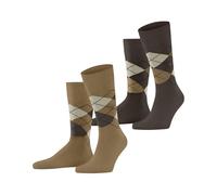 Burlington Everyday Argyle M So coton fantaisie 2 paires, Chaussettes Homme, Beige Brown Sugar 5152, 40-46