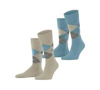 Burlington Everyday Argyle M So coton fantaisie 2 paires, Chaussettes Homme, Beige Zement 4077, 40-46