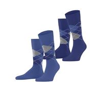 Burlington Everyday Argyle M So coton fantaisie 2 paires, Chaussettes Homme, Bleu Cornflower Blue 6337, 40-46