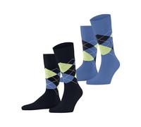 Burlington Everyday Argyle M So coton fantaisie 2 paires, Chaussettes Homme, Bleu Marine 6120, 40-46