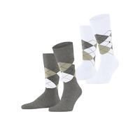 Burlington Everyday Argyle M So coton fantaisie 2 paires, Chaussettes Homme, Gris Light Grey 3227, 40-46