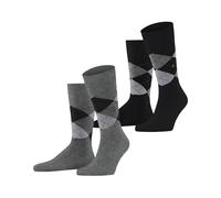 Burlington Everyday Argyle M So coton fantaisie 2 paires, Chaussettes Homme, Gris Light Grey Melange 3390, 40-46
