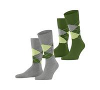 Burlington Everyday Argyle M So coton fantaisie 2 paires, Chaussettes Homme, Gris Light Grey Melange 3224, 40-46