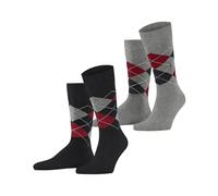 Burlington Everyday Argyle M So coton fantaisie 2 paires, Chaussettes Homme, Gris Oil Melange 3986, 40-46