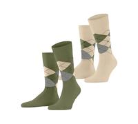 Burlington Everyday Argyle M So coton fantaisie 2 paires, Chaussettes Homme, Vert Salvia 7472, 40-46