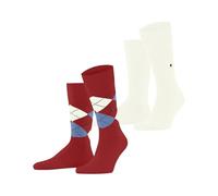 Burlington Everyday Argyle Mix Multipack M So coton fantaisie lot de 2 paires, Chaussettes Homme, Rouge Tulip 8081, 40-46