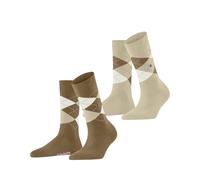 Burlington Everyday Argyle W So coton fantaisie 2 paires, Chaussettes Femme, Beige Brown Sugar 5152, 36-41