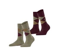 Burlington Everyday Argyle W So coton fantaisie 2 paires, Chaussettes Femme, Beige Kitt 4300, 36-41