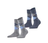 Burlington Everyday Argyle W So coton fantaisie 2 paires, Chaussettes Femme, Gris Arctic Melange 3267, 36-41