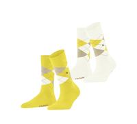 Burlington Everyday Argyle W So coton fantaisie 2 paires, Chaussettes Femme, Jaune Sunshine 1330, 36-41
