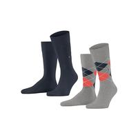 Burlington Everyday Mix 2-Pack M SO coton motif fantaisie lot de 2 paires, Chaussettes Homme, Gris (Lunar 3225), 40-46