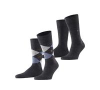 Burlington Everyday Mix Multipack M So coton fantaisie lot de 2 paires, Chaussettes Homme, Gris Anthracite Melange 3081, 40-46
