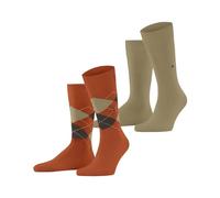Burlington Everyday Mix Multipack M So coton fantaisie lot de 2 paires, Chaussettes Homme, Orange Pumpkin 8364, 40-46