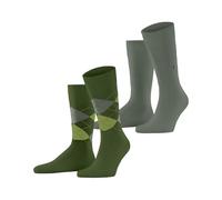 Burlington Everyday Mix Multipack M So coton fantaisie lot de 2 paires, Chaussettes Homme, Vert Fir Green 7656, 40-46