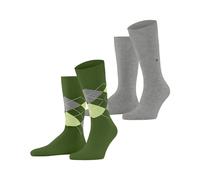 Burlington Everyday Mix Multipack M So coton fantaisie lot de 2 paires, Chaussettes Homme, Vert Palm Tree 7613, 40-46