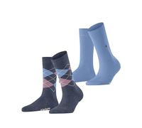 Burlington Everyday Mix Multipack W So coton fantaisie lot de 2 paires, Chaussettes Femme, Bleu Denim Melange 6797, 36-41