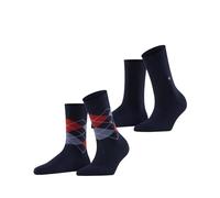 Burlington Everyday Mix Multipack W So coton fantaisie lot de 2 paires, Chaussettes Femme, Bleu Marine 6120, 36-41