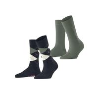 Burlington Everyday Mix Multipack W So coton fantaisie lot de 2 paires, Chaussettes Femme, Bleu Navy Melange 6127, 36-41