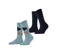 Burlington Everyday Mix Multipack W So coton fantaisie lot de 2 paires, Chaussettes Femme, Bleu Silent Water 6014, 36-41