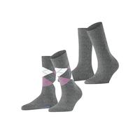 Burlington Everyday Mix Multipack W So coton fantaisie lot de 2 paires, Chaussettes Femme, Gris Light Grey 3401, 36-41