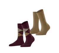 Burlington Everyday Mix Multipack W So coton fantaisie lot de 2 paires, Chaussettes Femme, Rouge Wine 8010, 36-41