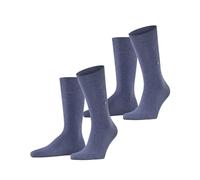 Burlington Everyday Multipack M So coton unies lot de 2 paires, Chaussettes Homme, Bleu Light Denim 6660, 40-46