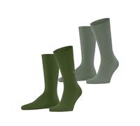 Burlington Everyday Multipack M So coton unies lot de 2 paires, Chaussettes Homme, Vert Fir Green 7656, 40-46