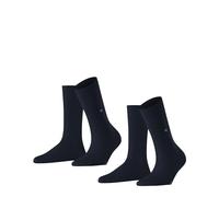 Burlington Everyday Multipack W So coton unies lot de 2 paires, Chaussettes Femme, Bleu Marine 6120, 36-41
