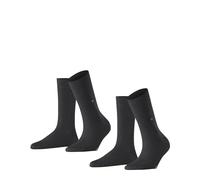 Burlington Everyday Multipack W So coton unies lot de 2 paires, Chaussettes Femme, Gris Anthracite Melange 3081, 36-41