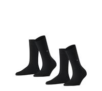 Burlington Everyday Multipack W So coton unies lot de 2 paires, Chaussettes Femme, Noir Black 3000, 36-41